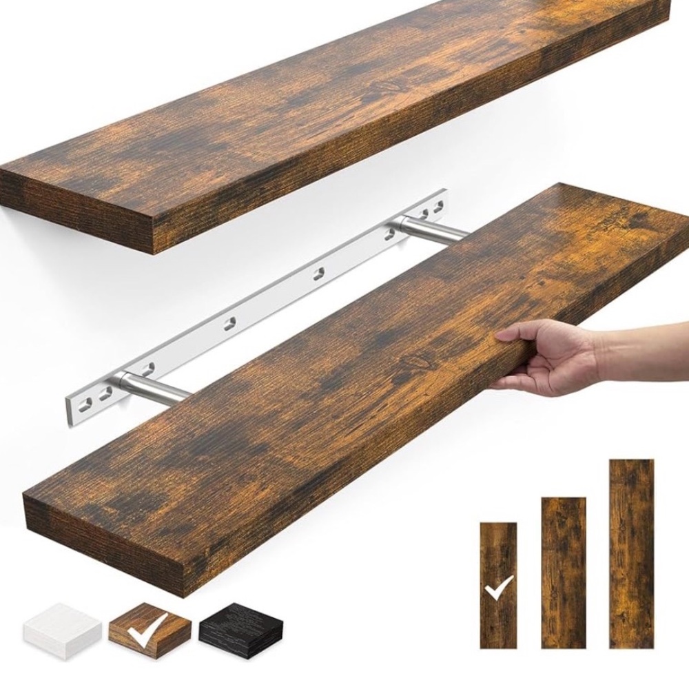 Rustic Brown Floating Wall Shelf